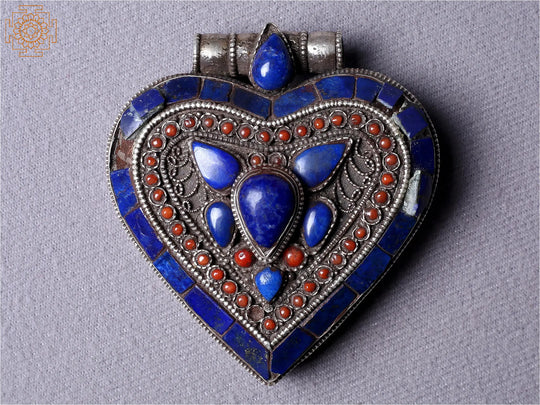 Heart Motif Ghau Sterling Silver Pendant