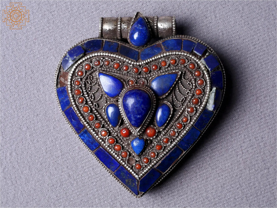 Heart Motif Ghau Sterling Silver Pendant