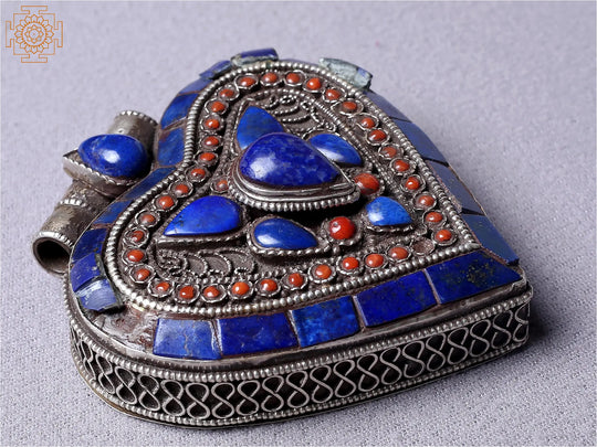 Heart Motif Ghau Sterling Silver Pendant
