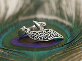 Leaf Motif Adjustable Sterling Silver Ring