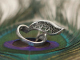 Leaf Motif Adjustable Sterling Silver Ring