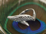 Leaf Motif Adjustable Sterling Silver Ring