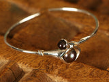 White Pearl Flower Branch Sterling Silver Bracelet