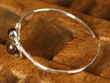 White Pearl Flower Branch Sterling Silver Bracelet