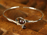 White Pearl Flower Branch Sterling Silver Bracelet