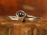 White Pearl Flower Branch Sterling Silver Bracelet