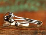 Layered Black Pearl Sterling Silver Bracelet