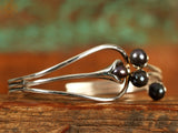 Layered Black Pearl Sterling Silver Bracelet