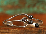 Layered Black Pearl Sterling Silver Bracelet