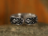 Engraved Traditional Motif Sterling Silver Rings