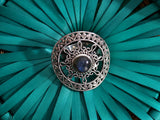 Sterling Silver Sun Motif Ring with Semiprecious Stone