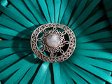 Sterling Silver Sun Motif Ring with Semiprecious Stone