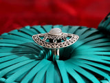 Sterling Silver Sun Motif Ring with Semiprecious Stone