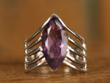 Labradorite and Moonstone Cage Sterling Silver Ring