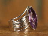 Labradorite and Moonstone Cage Sterling Silver Ring