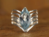 Labradorite and Moonstone Cage Sterling Silver Ring