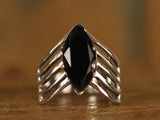 Labradorite and Moonstone Cage Sterling Silver Ring