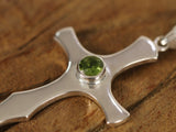 Citrine and Moonstone Cross Sterling Silver Pendant