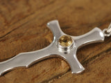 Citrine and Moonstone Cross Sterling Silver Pendant