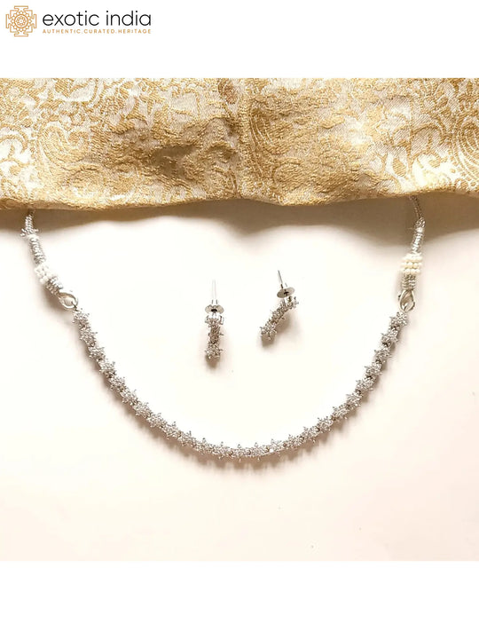 White Metal Jewellery Set with Earrings