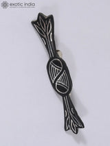 Bidri Art Gunmetal and Silver Brooch for Blazer