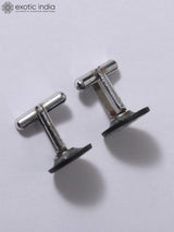 Bidriware Silver Inlay Gunmetal Cufflinks