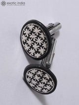 Bidriware Silver Inlay Gunmetal Cufflinks