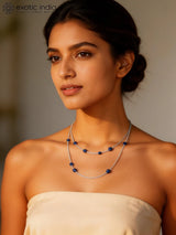 Lapis Lazuli Faceted Gemstone Sterling Silver Necklace