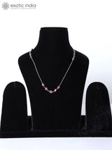 Green Aquamarine and Tourmaline Sterling Silver Necklace