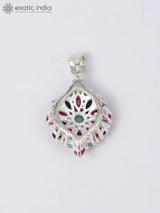 Ruby, Emerald and Sapphire Sterling Silver Pendant