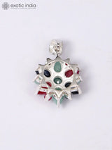 Sapphire, Ruby and Emerald Sterling Silver Pendant