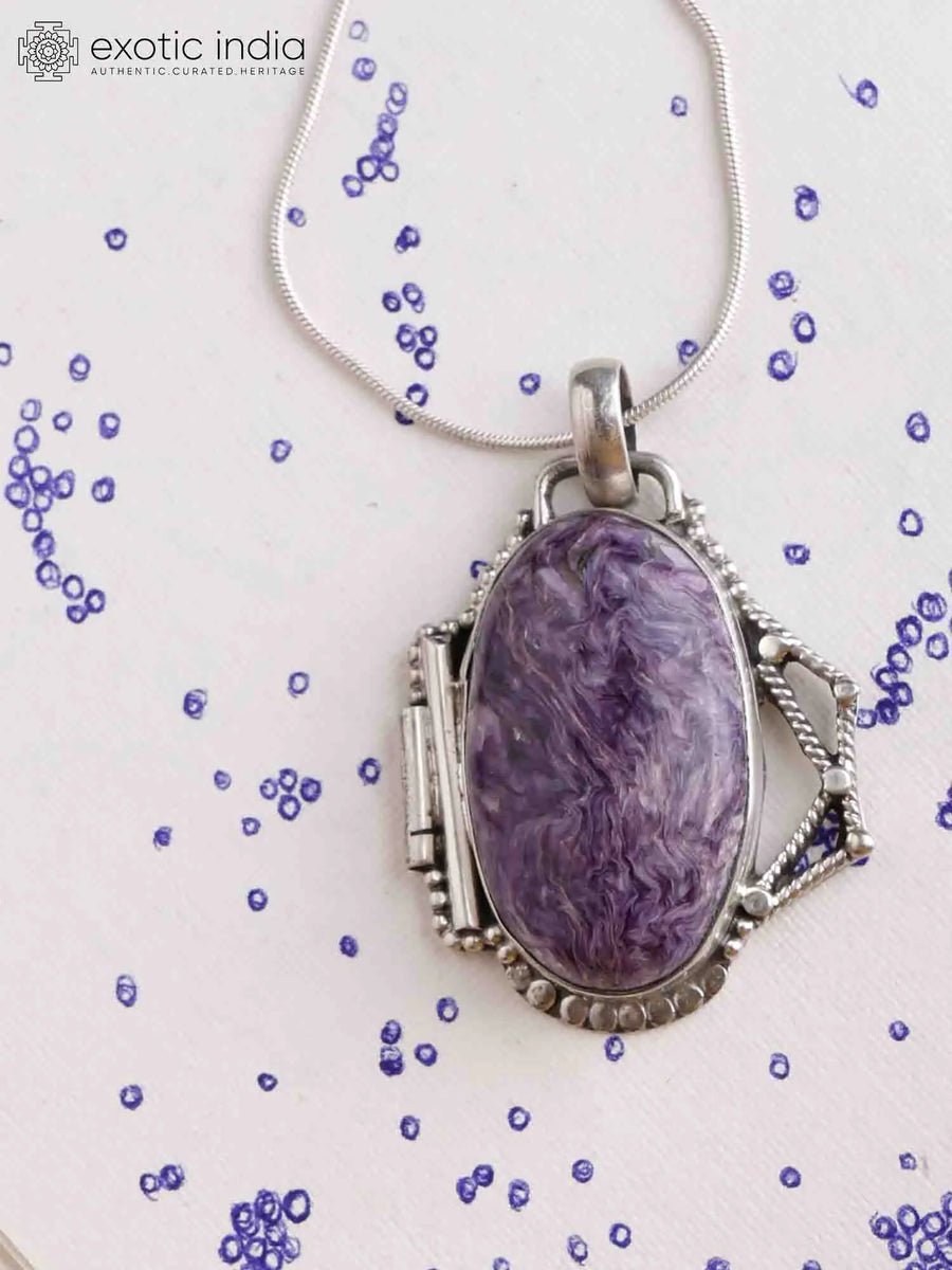 Charoite Cabochon Sterling Silver Pendant