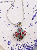 Faceted Tri-Colour Gemstone Sterling Silver Pendant