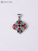 Faceted Tri-Colour Gemstone Sterling Silver Pendant