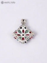 Faceted Tri-Colour Gemstone Sterling Silver Pendant