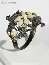 Flying Fish Diamond White Opal Tourmaline Silver Bracelet