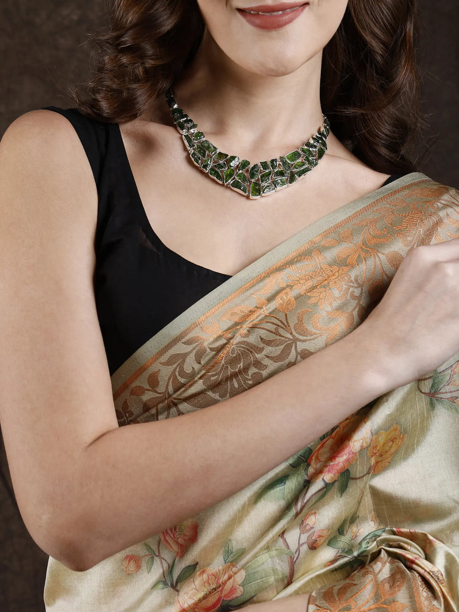 Natural Chrome Tourmaline Sterling Silver Necklace