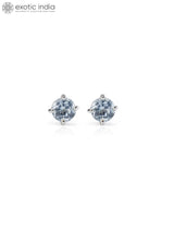 Faceted Gemstone Round Sterling Silver Stud Earrings