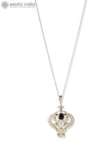 Garnet and Pearl Vintage Sterling Silver Pendant