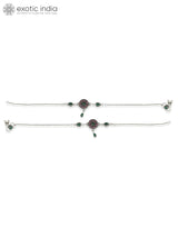 Tourmaline Gemstone Sterling Silver Anklet