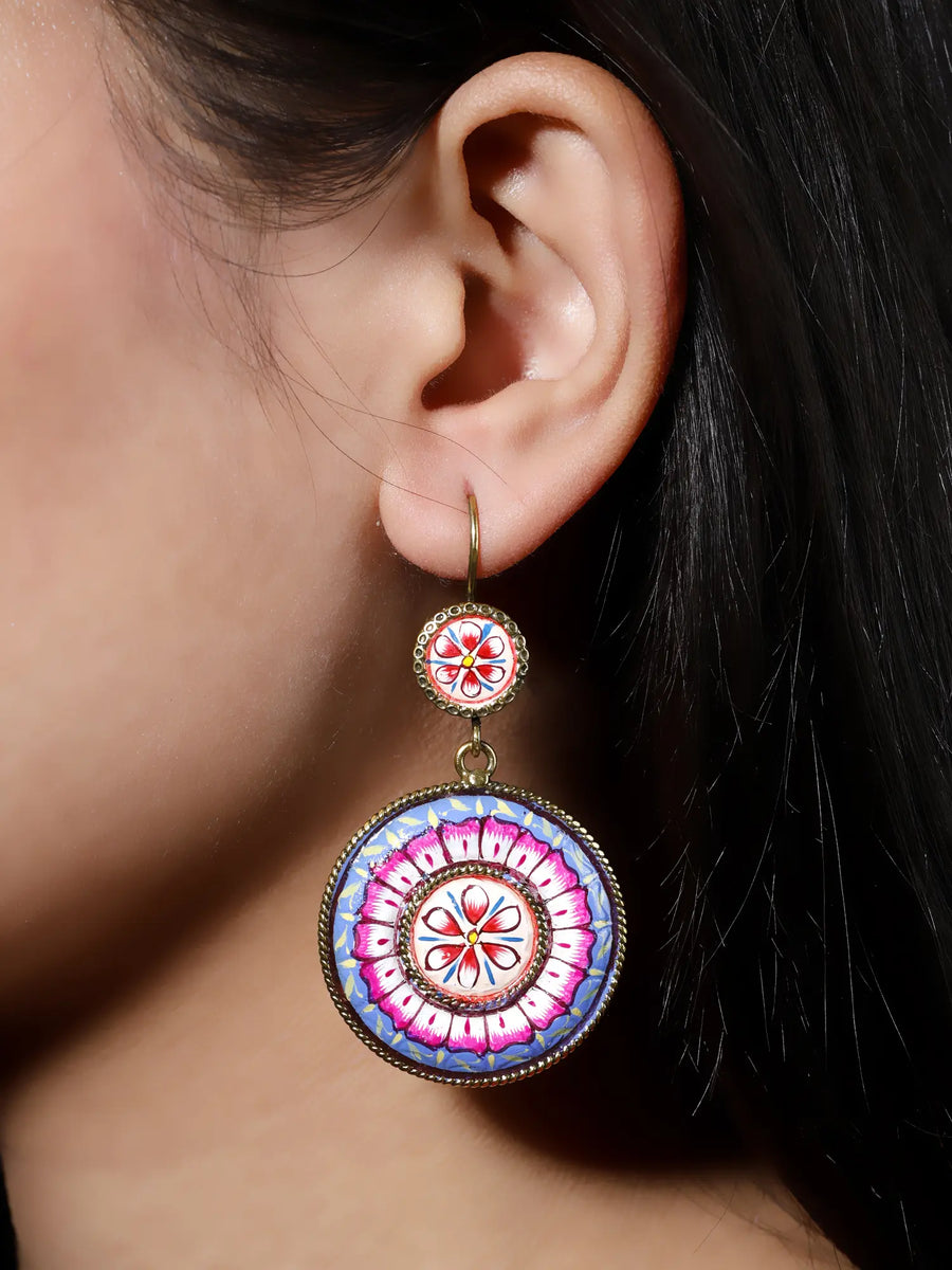 Mandala Art Sterling Silver Earrings