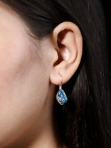 Aquamarine Emerald and Garnet Raw Gemstone Hook Earrings