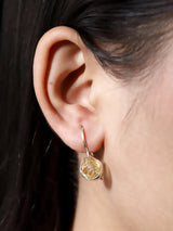 Aquamarine Emerald and Garnet Raw Gemstone Hook Earrings