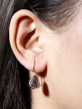 Aquamarine Emerald and Garnet Raw Gemstone Hook Earrings
