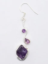 Raw Gemstone Sterling Silver Dangle Earrings