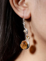 Raw Gemstone Sterling Silver Dangle Earrings