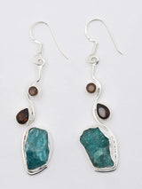 Raw Gemstone Sterling Silver Dangle Earrings