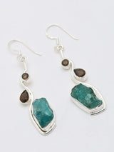 Raw Gemstone Sterling Silver Dangle Earrings