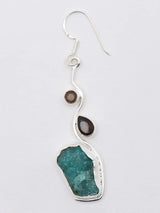 Raw Gemstone Sterling Silver Dangle Earrings