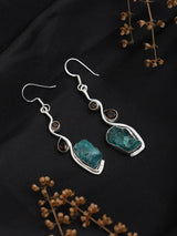 Raw Gemstone Sterling Silver Dangle Earrings